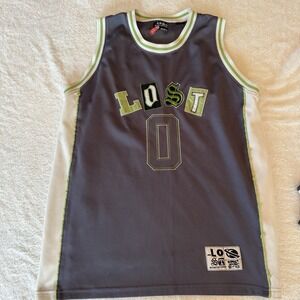 Vintage 90s Lost Enterprises Skateboard Surf Basketball Jersey Y2K Size Large